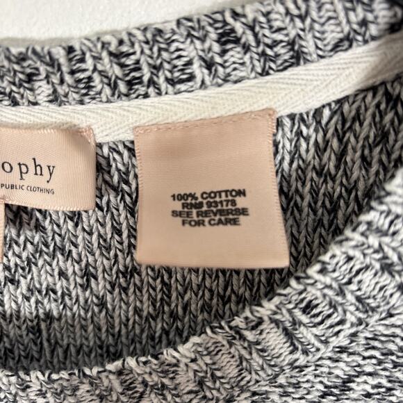 Philosophy Women's Plus 3X Dolman Sleeve Gray Ribbed Knit Cottagecore Sweater - Picture 5 of 7